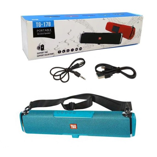 T&G SOLAR CHARGING WIRELESS BLUETOOTH SPEAKER TG-178 TF/USB/FM/AUX/HANDSFREE/STRAP/TWS GREEN T&G SOLAR CHARGING WIRELESS BLUETOOTH SPEAKER TG-178 TF/USB/FM/AUX/HANDSFREE/STRAP/TWS GREEN